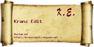 Kranz Edit névjegykártya